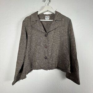 Iced Tea Neil & David Womens Medium Textured Button-Front Cropped Jacket Multi